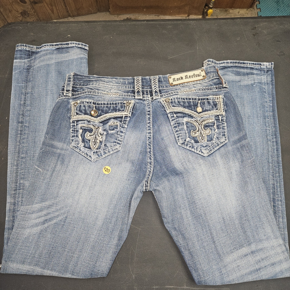Size 32x31 Rock Revival Women's Light Blue Boot Cut Jeans